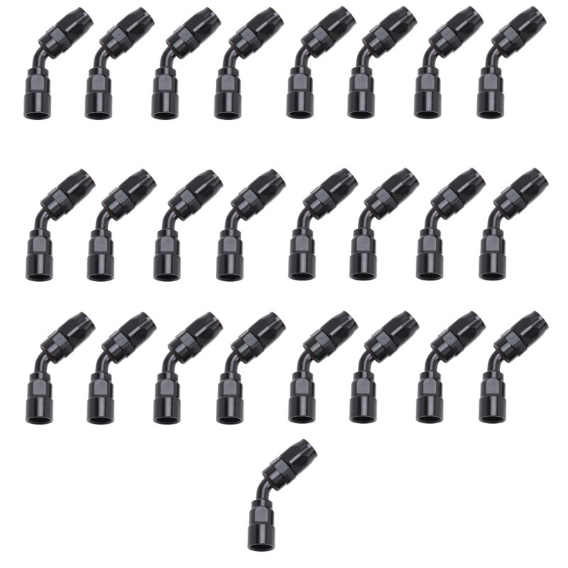 Picture of Russell Performance -10 AN Black 45 Degree Full Flow Hose End