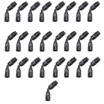 Picture of Russell Performance -10 AN Black 45 Degree Full Flow Hose End