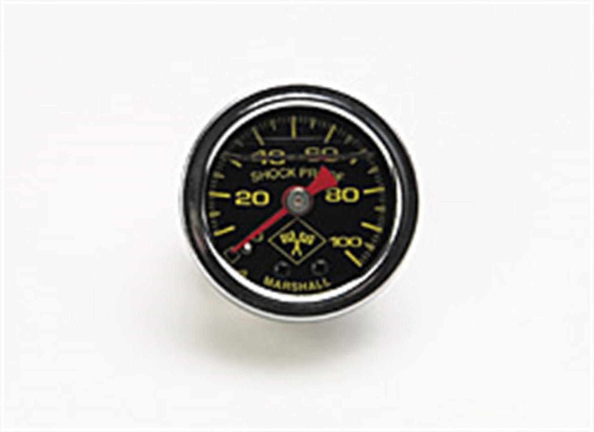 Picture of Russell Performance 100 psi fuel pressure gauge black face chrome case Liquid-filled