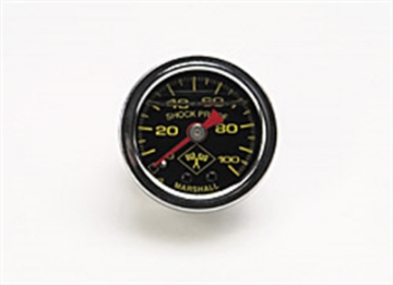 Picture of Russell Performance 100 psi fuel pressure gauge black face chrome case Liquid-filled