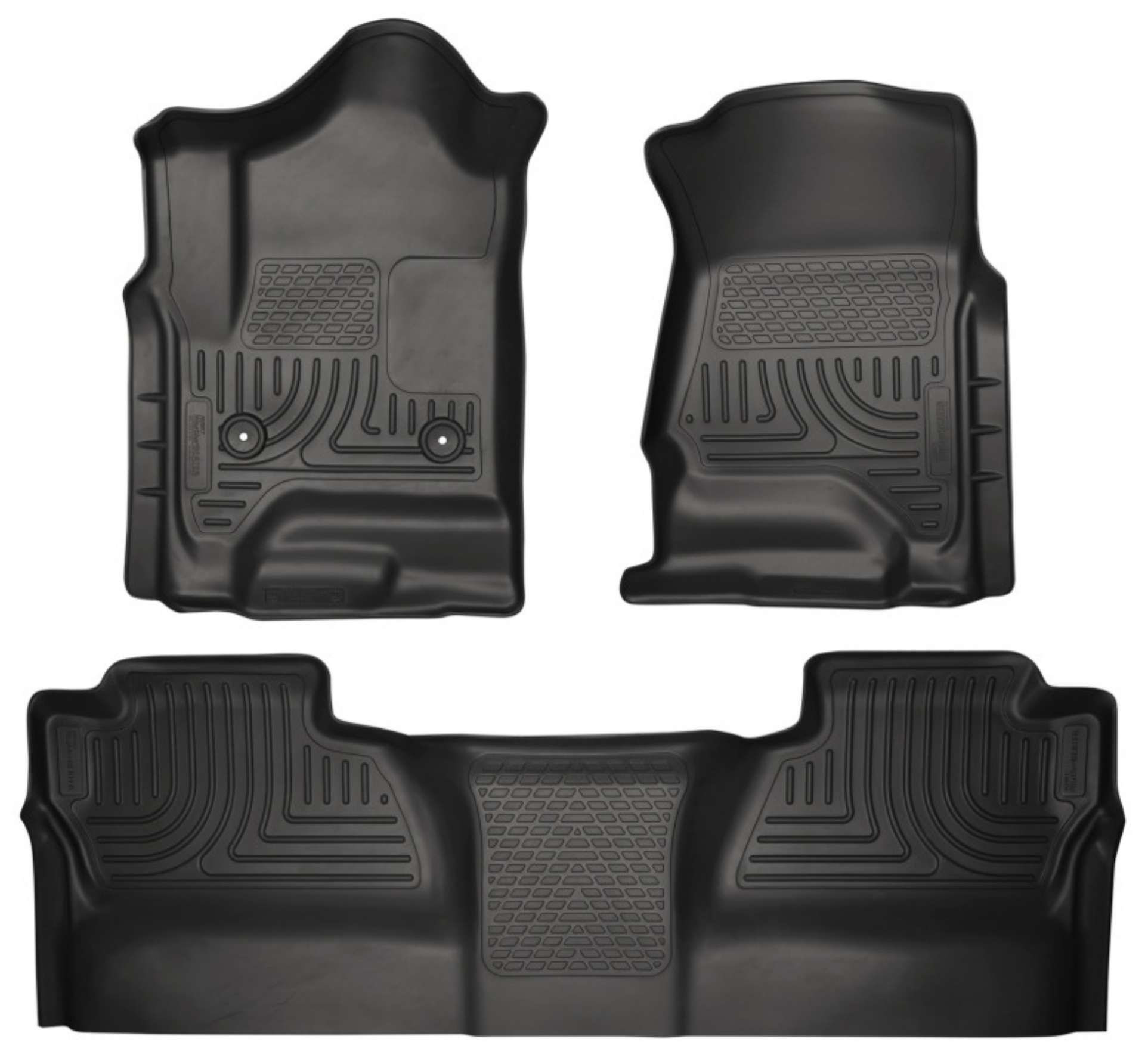 Picture of Husky Liners 14 Chevrolet Silverado-GMC Sierra WeatherBeater Black Front & 2nd Seat Floor Liners
