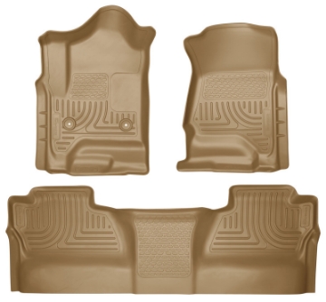 Picture of Husky Liners 14 Chevrolet Silverado-GMC Sierra WeatherBeater Tan Front & 2nd Seat Floor Liners