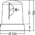 Picture of Hella KL 7000 Series 24V Amber Fixed Rotating Beacon