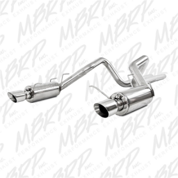 Picture of MBRP 11-14 Ford Mustang GT 5-0L Dual Split Rear Street Version T409 3in Cat Back Exhaust System