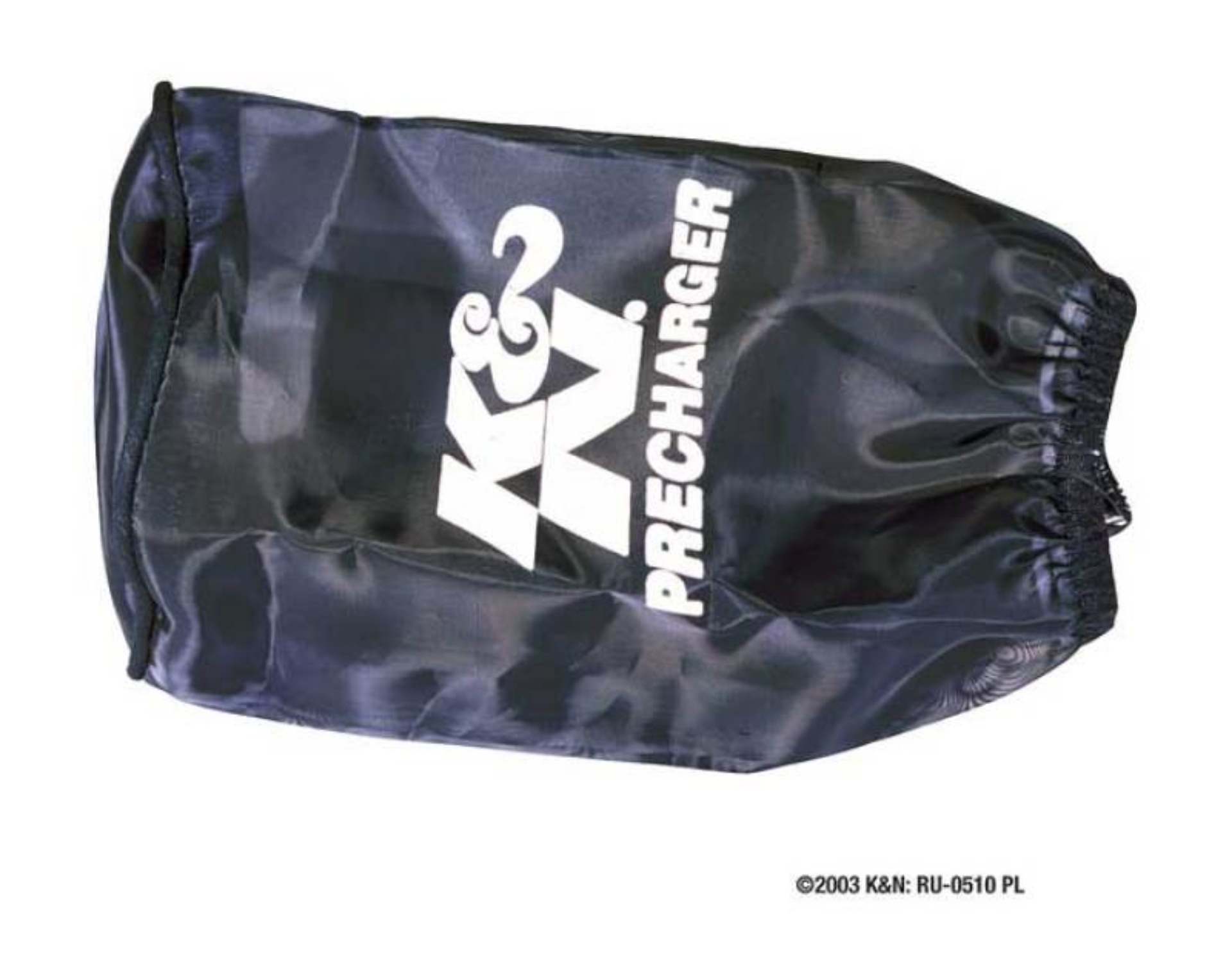 Picture of K&N Round Straight - Black - 3-5in ID x 5in H - PreCharger Air Filter Wrap Blue