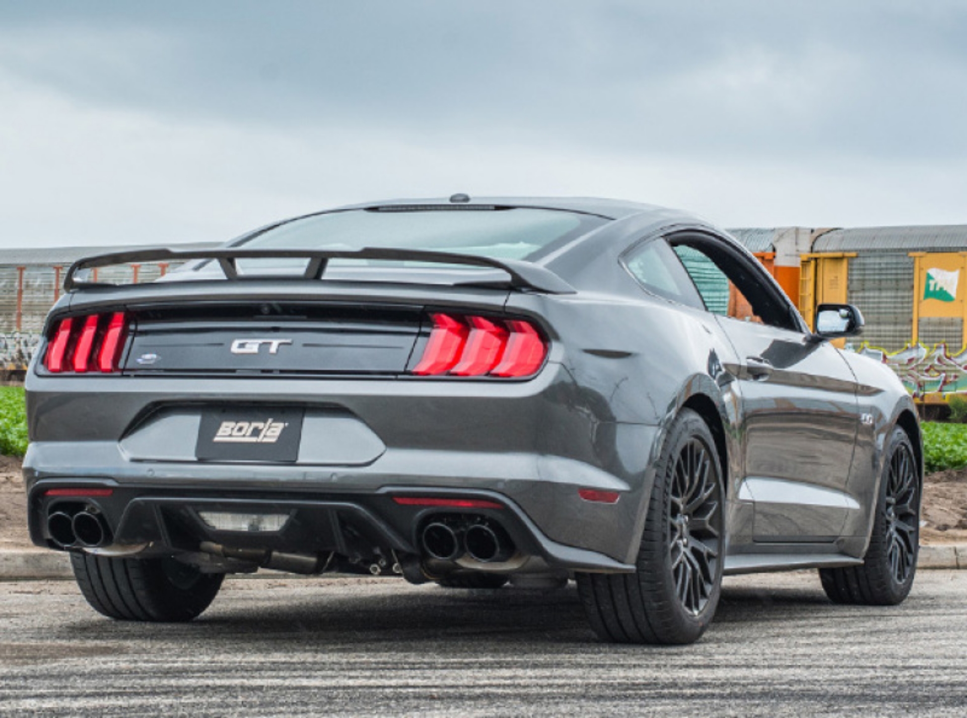 Picture of Borla 18-19 Ford Mustang GT 5-0L AT-MT 2-5in S-Type Axle Back Exhaust w- Valves - Black Chrome Tips