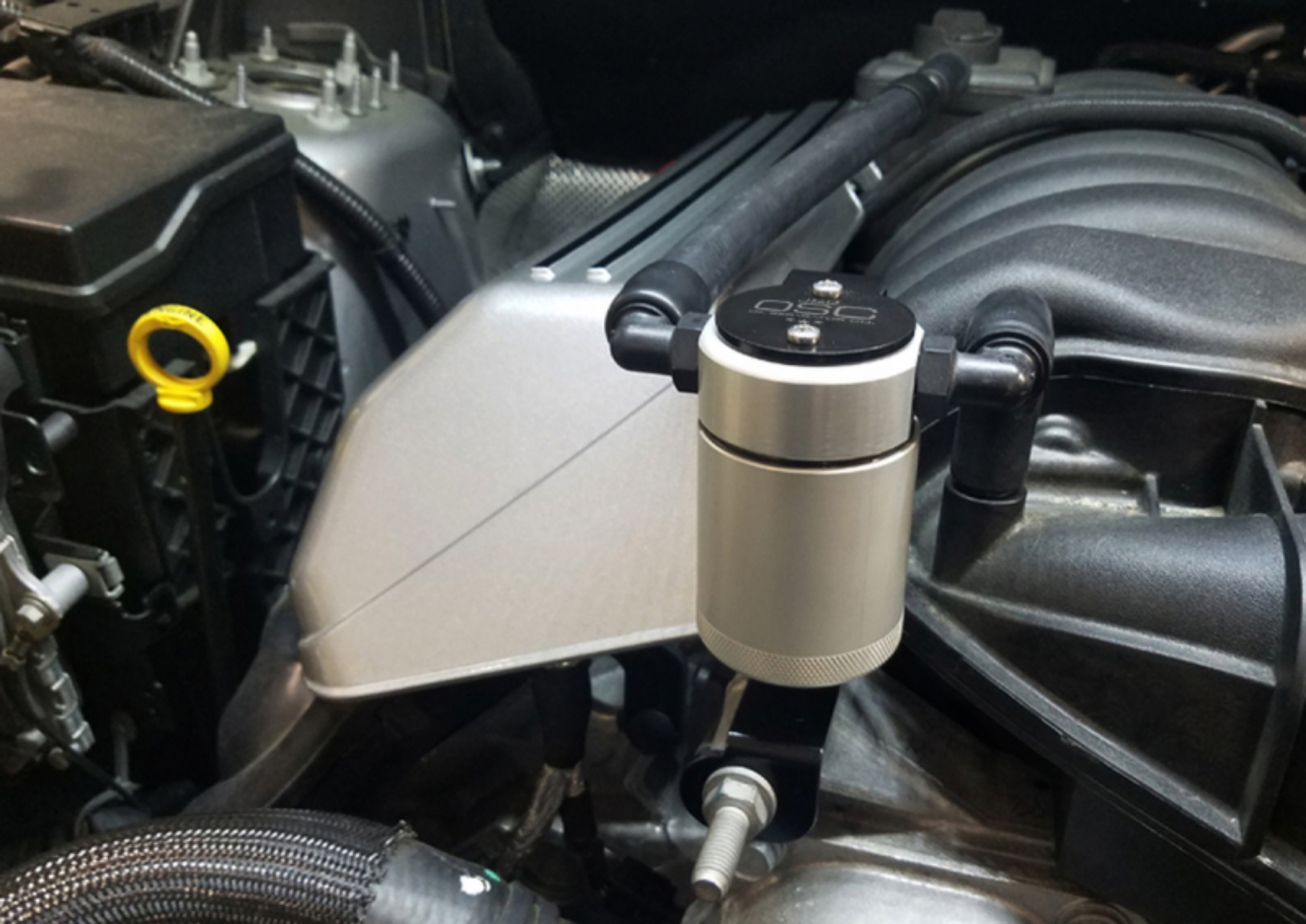 Picture of J&L 11-24 Dodge Charger SRT 6-4L Hemi Passenger Side Oil Separator 3-0 - Clear Anodized