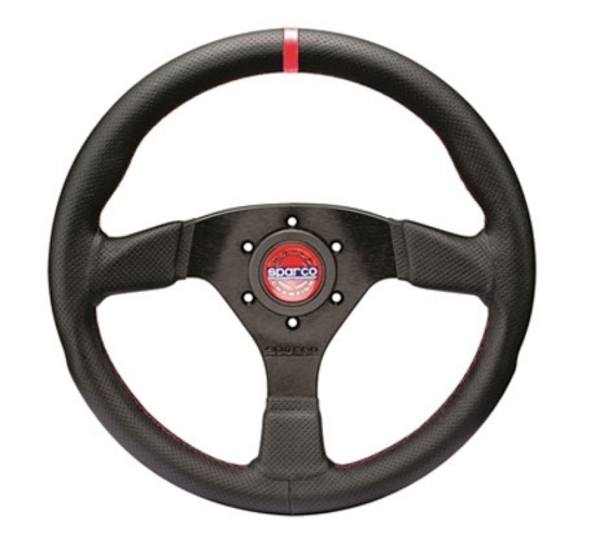 Picture of Sparco Steering Wheel R383 Champion Black Leather - Red Stitching