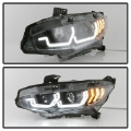 Picture of Spyder 16-18 Honda Civic 4Dr w-LED Seq Turn Sig Lights Proj Headlight - Black - PRO-YD-HC16-SEQ-BK
