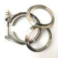 Picture of Ticon Industries 5in Titanium V-Band Clamp Assembly 2 Flanges-1 Clamp