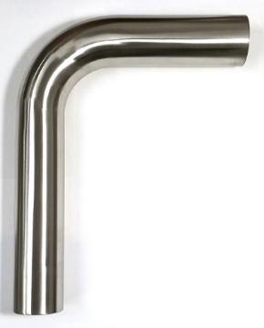 Picture of Stainless Bros 2-25in Diameter 1-5D - 3-375in CLR 90 Degree Bend 6-5in leg-6-5in leg Mandrel Bend