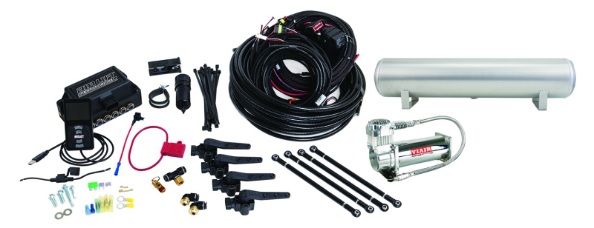 Picture of Air Lift Performance 3H 3-8 Air Line 4 Gal 5-Port  Raw Aluminum Tank VIAIR 444C Comp