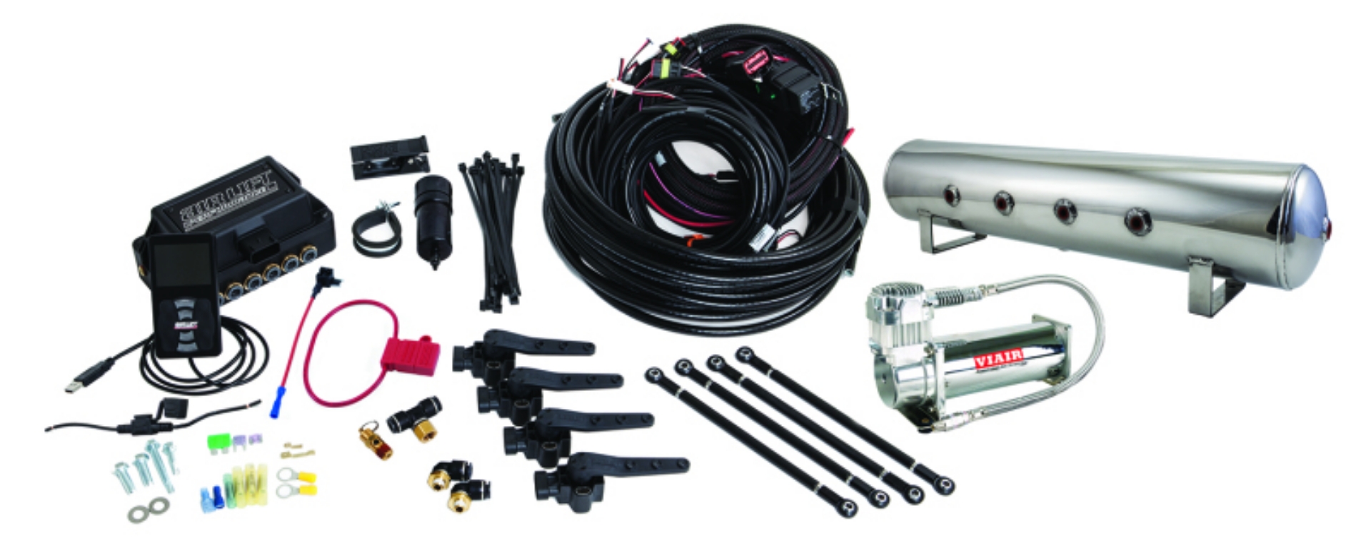 Picture of Air Lift Performance 3H 1-4 Air Line 4 Gal 7-Port  Polished Aluminum Tank VIAIR 444C Comp