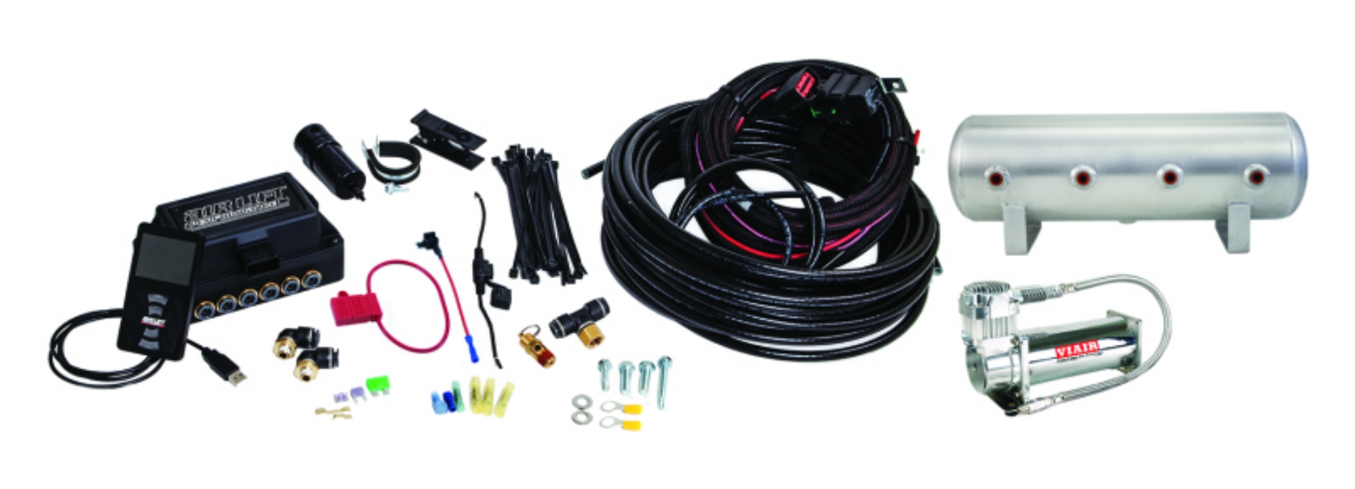 Picture of Air Lift Performance 3P 1-4 Air Line 2-5 Gal  Raw Aluminum Tank VIAIR 444C Comp