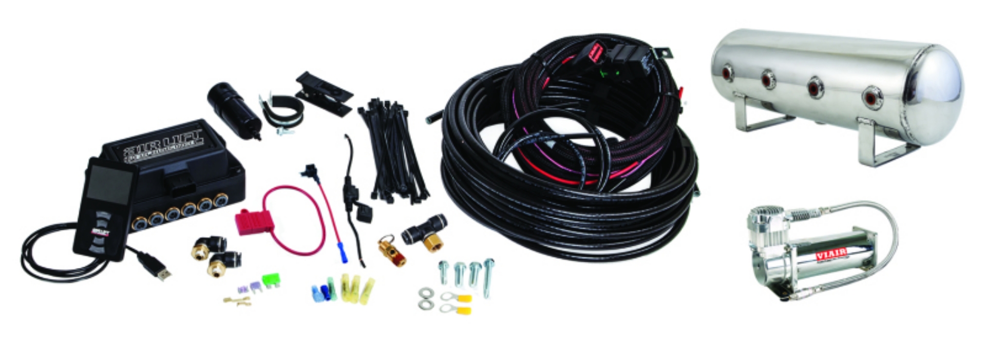 Picture of Air Lift Performance 3P 1-4 Air Line 2-5 Gal  Polished Aluminum Tank VIAIR 444C Comp