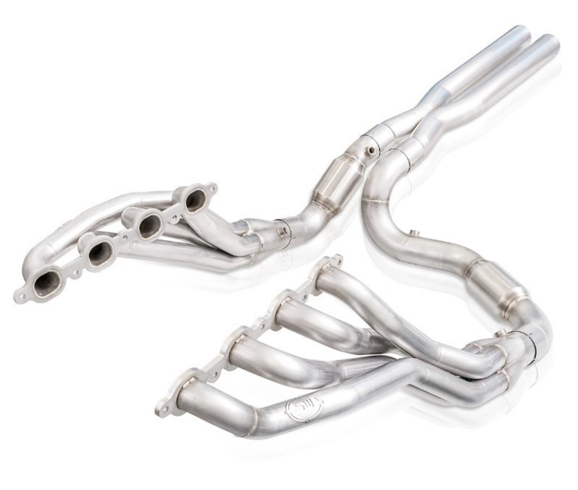 Picture of Stainless Works 2019+ Chevrolet Silverado 5-3-6-2 Catted Headers 1-7-8in Primaries 3in Leads X-Pipe