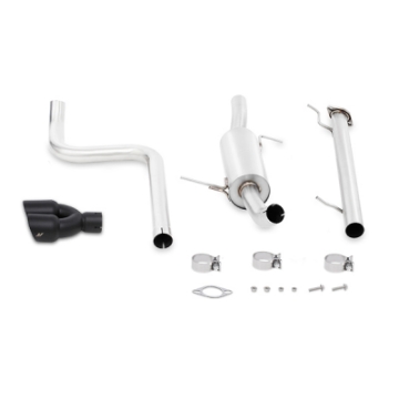 Picture of Mishimoto 14-16 Ford Fiesta ST 1-6L 2-5in Stainless Steel Cat-Back Exhaust w- Black Tips