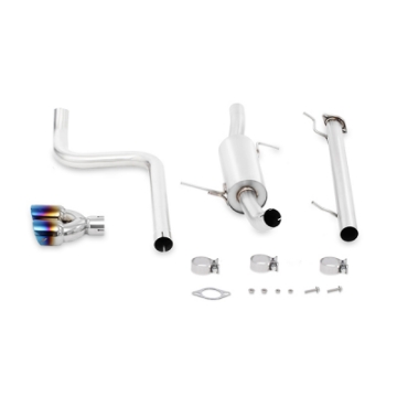 Picture of Mishimoto 14-16 Ford Fiesta ST 1-6L 2-5in Stainless Steel Cat-Back Exhaust w- Burnt Ti Tips