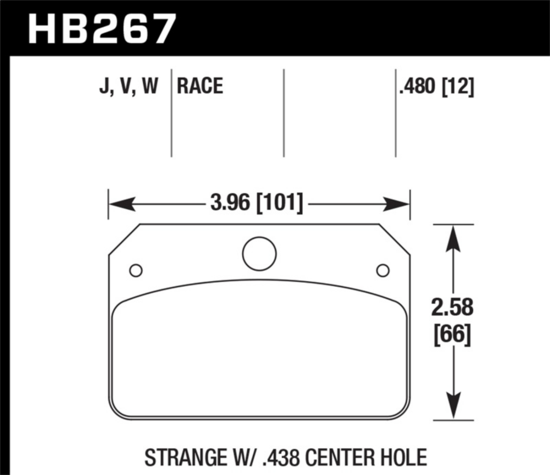 Picture of Hawk DTC-50 Brake Pads for Strange Caliper w- 0-438in Center Hole