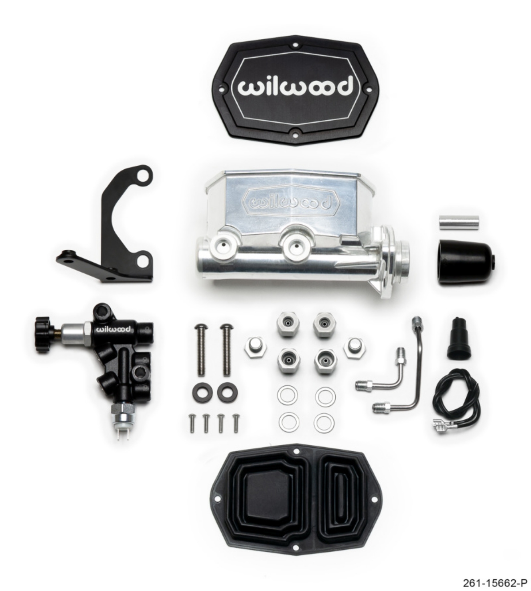 Picture of Wilwood Compact Tandem M-C - 1-12in Bore w-RH Bracket and Valve - Ball Burnished