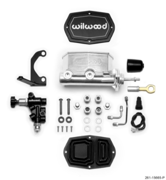 Picture of Wilwood Compact Tandem M-C - 1in Bore w-RH Bracket and Valve Mustang Pushrod - Ball Burnished
