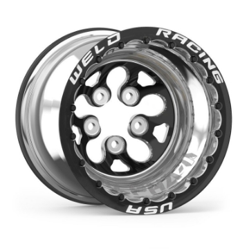 Picture of Weld Alpha-1 15x14 - 5x5 BP - 2in- BS Black Wheel - Black Double Beadlock MT