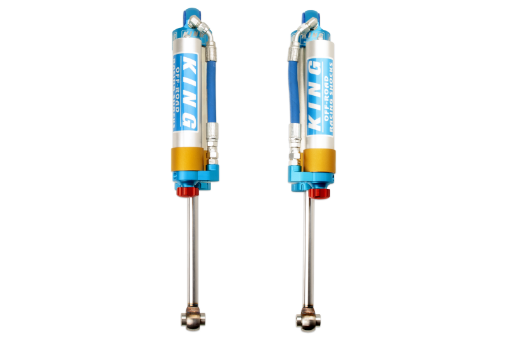 Picture of King Shocks 2005+ Nissan Frontier Rear 2-5 Dia Piggy Hose Reservoir Shock w-Adjuster Pair