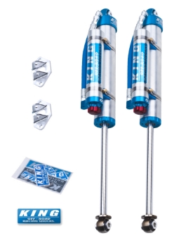 Picture of King Shocks 97-06 Jeep Wrangler TJ Front 2-5 Dia Piggy Hose Res Shock 0-2in Lift w-Adjuster Pair