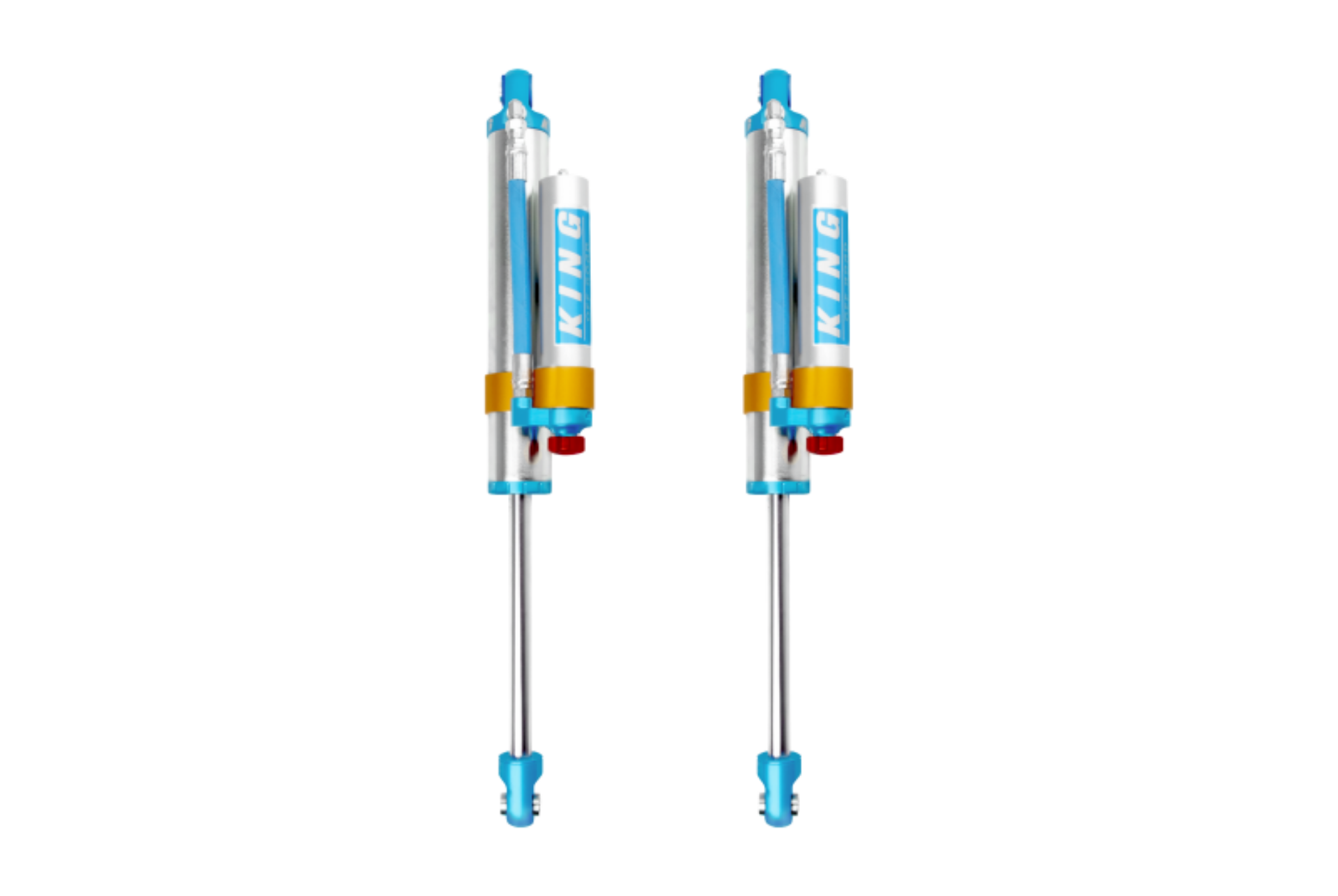 Picture of King Shocks 2005+ Ford F-250-F-350 4WD Rear 2-5 Dia Piggy Hose Reservoir Shock w-Adjuster Pair