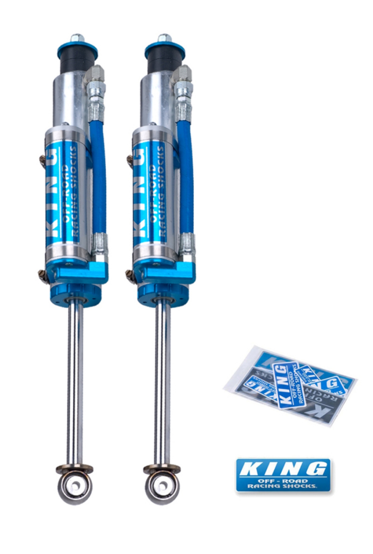 Picture of King Shocks 97-06 Jeep Wrangler TJ Front 2-5 Dia Piggy Hose Reservoir Shock 6in Lift Pair