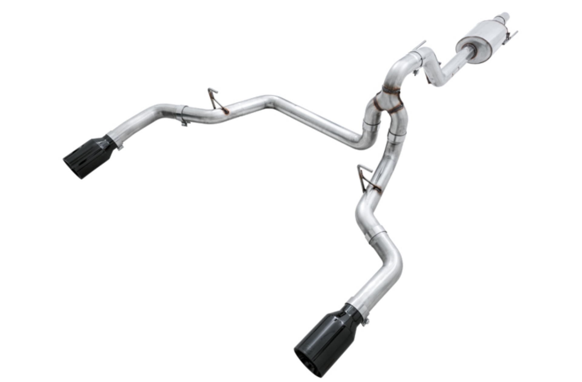 Picture of AWE Tuning 2015+ Ford F-150 0FG Dual Exit Performance Exhaust System w-5in Diamond Black Tips