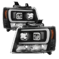 Picture of Spyder 07-14 Chevy Suburban-1500-2500-Tahoe V2 Projector Headlights Blk PRO-YD-CSUB07V2-DRL-BK