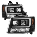 Picture of Spyder 07-14 Chevy Suburban-1500-2500-Tahoe V2 Projector Headlights Blk PRO-YD-CSUB07V2-DRL-BK
