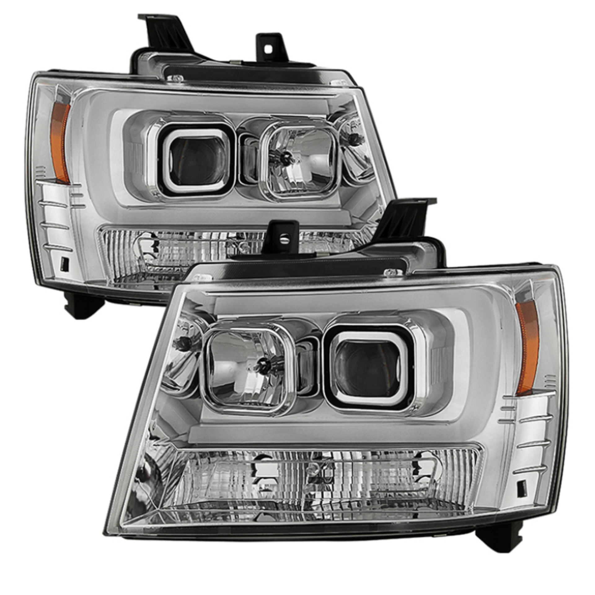 Picture of Spyder 07-14 Chevy Suburban-1500-2500-Tahoe V2 Projector Headlights Chrome PRO-YD-CSUB07V2-DRL-C