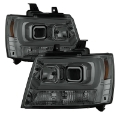 Picture of Spyder 07-14 Chevy Suburban-1500-2500-Tahoe V2 Projector Headlights Smoke PRO-YD-CSUB07V2-DRL-SM