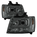 Picture of Spyder 07-14 Chevy Suburban-1500-2500-Tahoe V2 Projector Headlights Smoke PRO-YD-CSUB07V2-DRL-SM