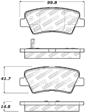 Picture of StopTech 09-15 Hyundai Sonata Street Select Rear Brake Pads