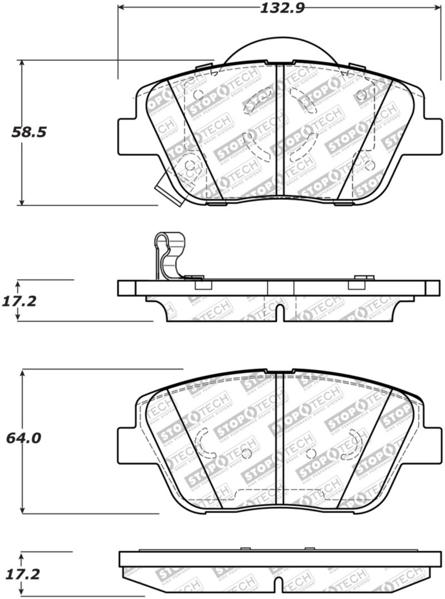 Picture of StopTech 09-15 Hyundai Sonata Street Select Front Brake Pads