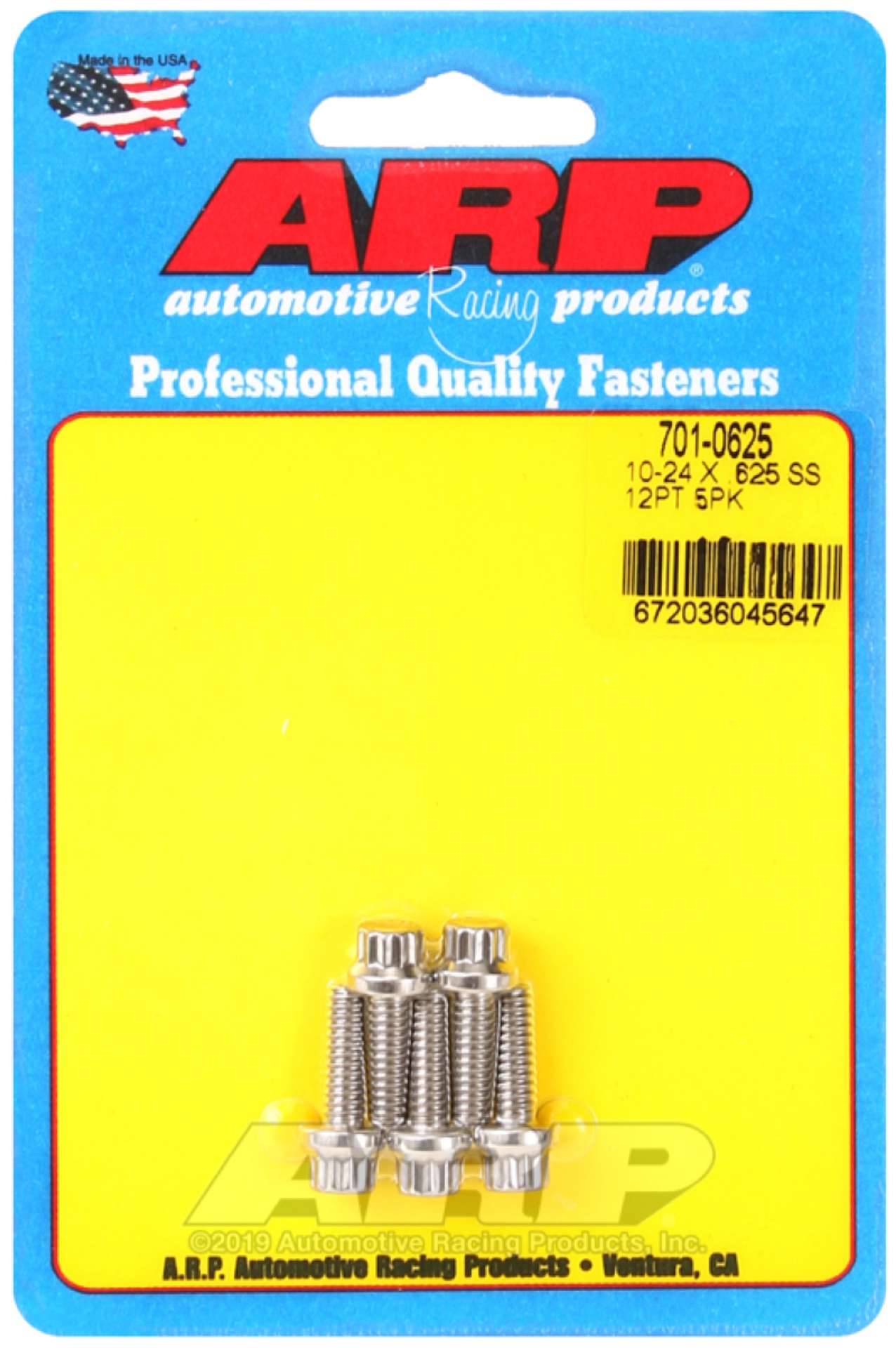 Picture of ARP 10-24 x -625 12pt SS bolts