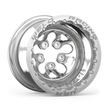 Picture of Weld Alpha-1 15x13 - 5x4-5 BP - 3in- BS Polished Wheel - Polished Double Beadlock MT