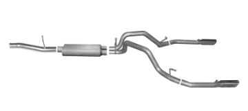 Picture of Gibson 10-13 GMC Sierra 1500 SLE 4-8L 2-25in Cat-Back Dual Split Exhaust - Stainless