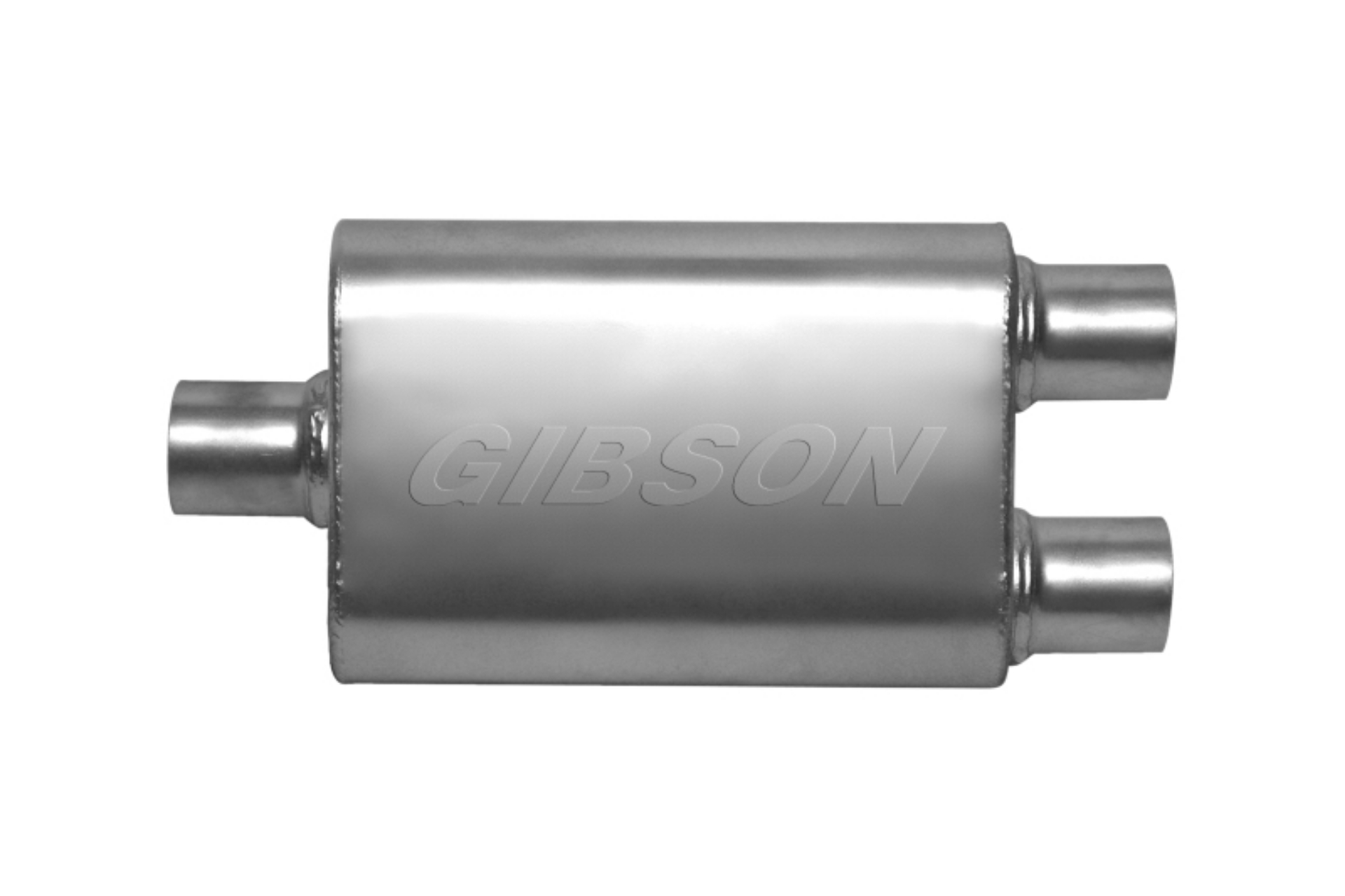 Picture of Gibson CFT Superflow Center-Dual Oval Muffler - 4x9x18in-3in Inlet-2-5in Outlet - Stainless