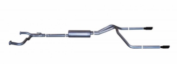 Picture of Gibson 04-10-21-24 Nissan Titan LE 5-6L 2-5in Cat-Back Dual Split Exhaust - Black Elite