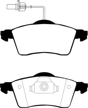 Picture of EBC 00 Volkswagen Eurovan 2-8 ATE with Wear Leads Greenstuff Front Brake Pads