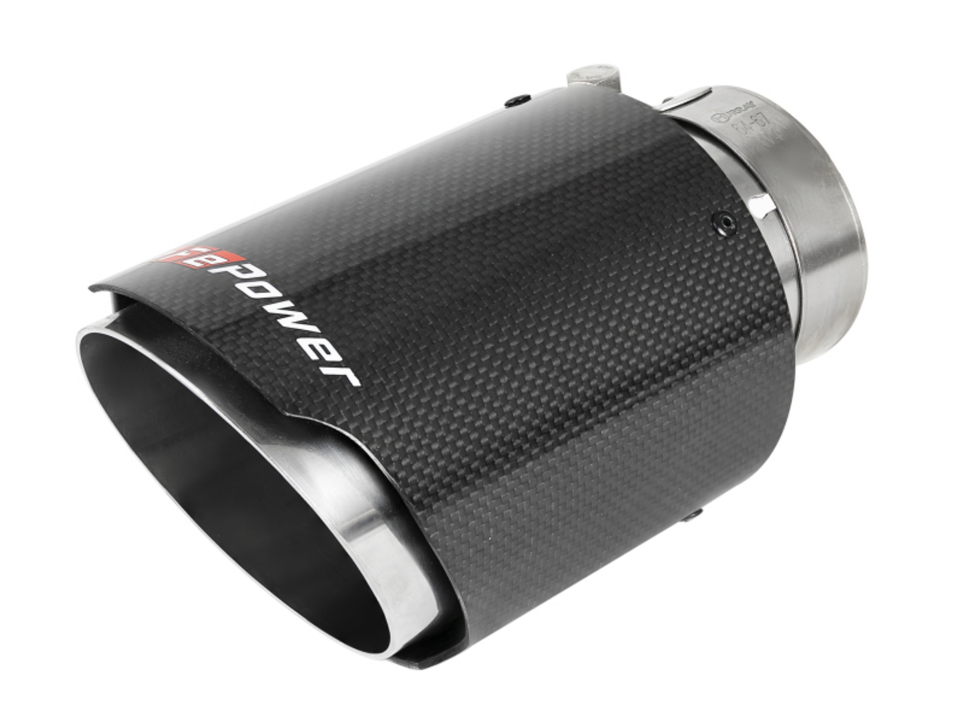 Picture of aFe MACH Force-Xp 409 SS Clamp-On Exhaust Tip 2-5in- Inlet - 4in- Outlet - 7in- L - Carbon