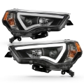Picture of ANZO 14-18 Toyota 4 Runner Plank Style Projector Headlights Black w- Amber