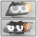 Picture of Spyder 09-12 BMW E90 3-Series 4DR Projector Headlights Halogen - LED - Black - PRO-YD-BMWE9009-BK