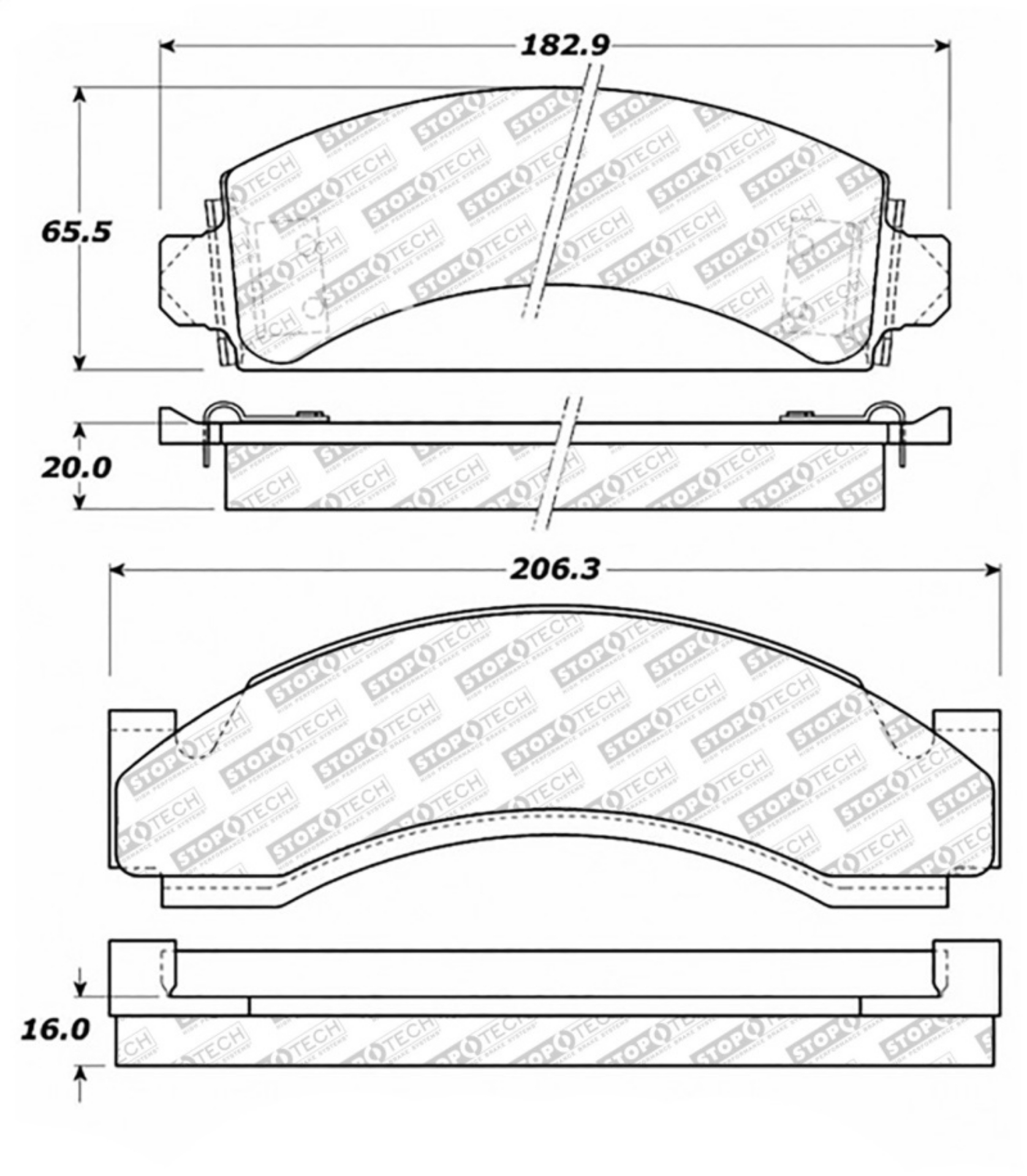 Picture of StopTech Street Select Brake Pads w-Hardware - Front-Rear