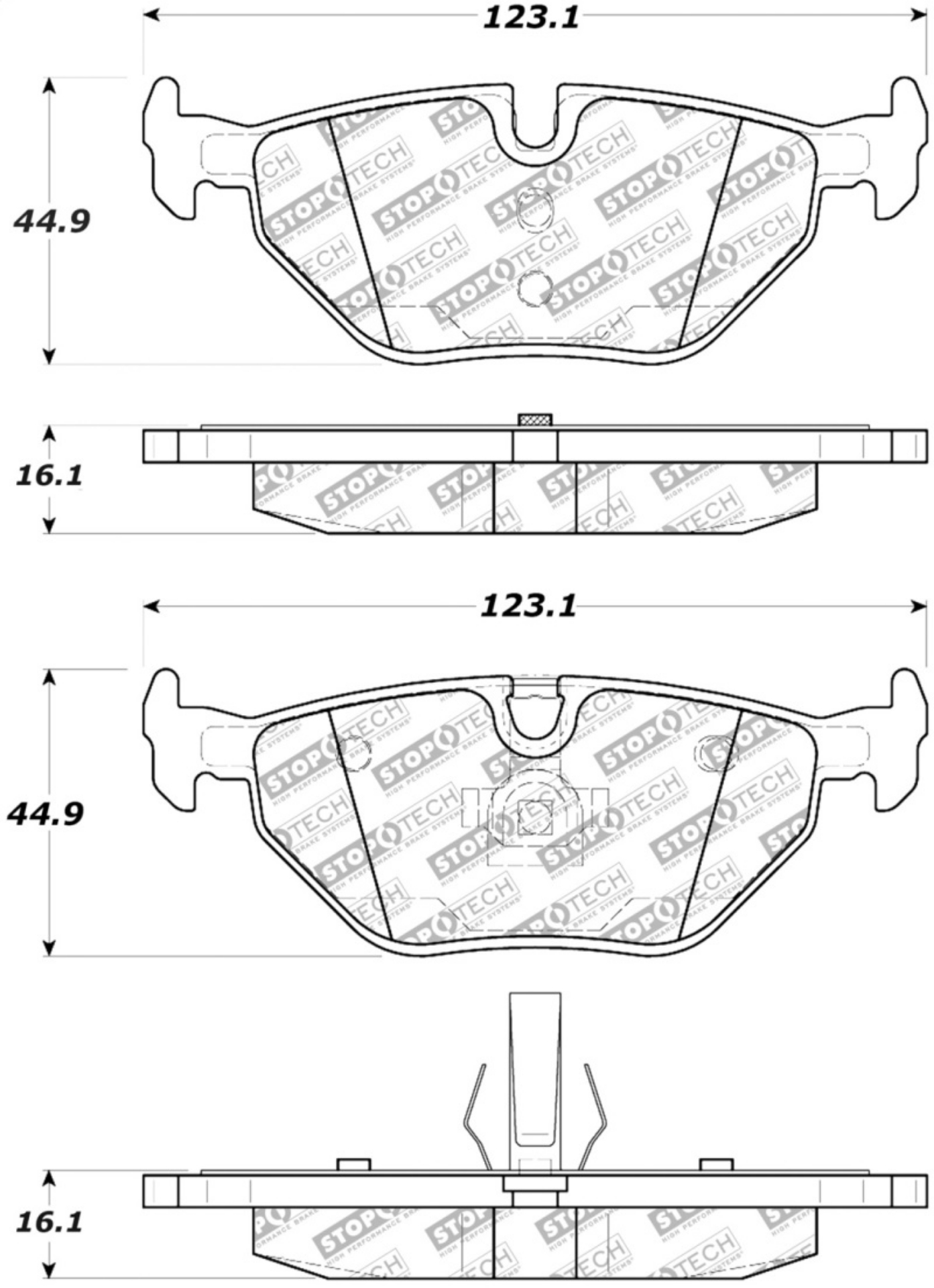 Picture of StopTech Street Select Brake Pads w-Hardware - Rear
