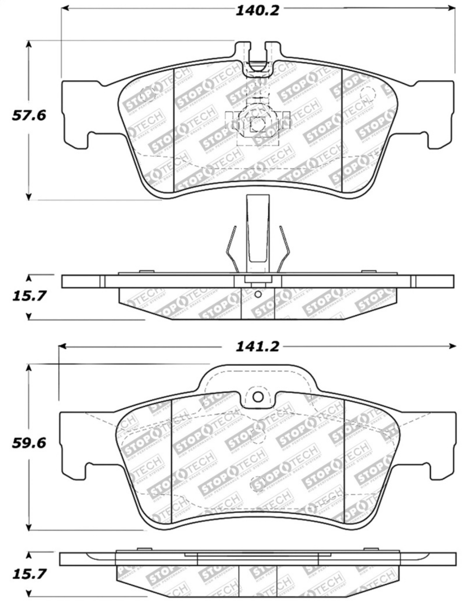 Picture of StopTech Street Select Brake Pads w-Hardware - Rear